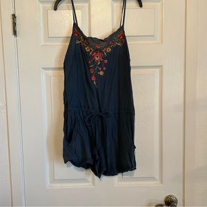 Thrifted embroidered romper